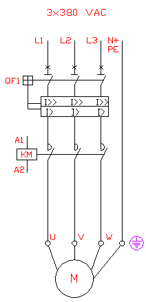 Електрическа схема за вибратор на 380 VAC